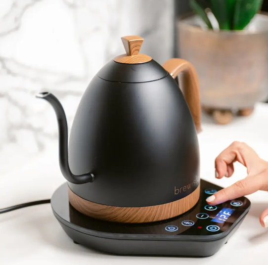 BREWISTA Artisan 1,0 л чайник з контролем температури - матовий чорний + горіх BA10VKVDE-MB фото