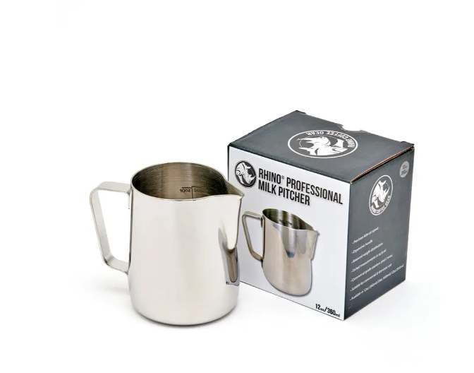 Професійний пітчер для молока Rhino Coffee Gear - нержавіюча сталь 360 мл  RHMJ12OZ фото